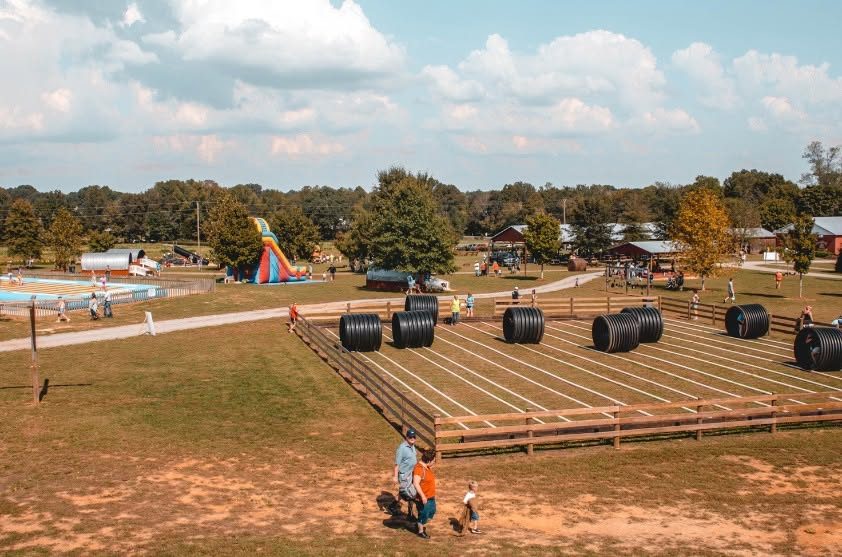 Lyon Family Farms play areas from above